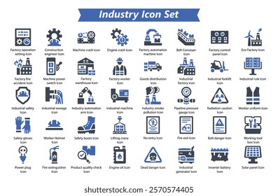 Industry Blue Icon Set,Vector icon Set