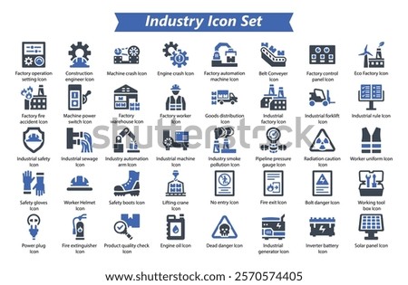 Industry Blue Icon Set,Vector icon Set