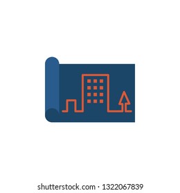 industry blueprint plan icon. Element of color construction icon. Premium quality graphic design icon. Signs and symbols collection icon for websites, web design, mobile app