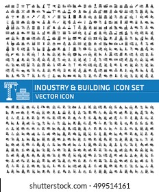 Industry and building icon set,clean vector