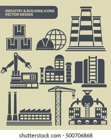 Industry and building icon set,clean vector