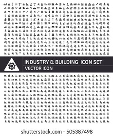 Industry and building icon set,clean vector