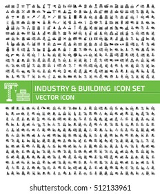 Industry and building icon set,clean vector