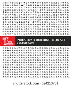 Industry and building icon set,clean vector