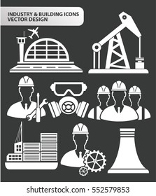 Industry and building icon set,clean vector