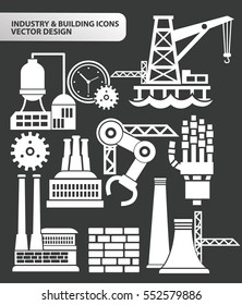 Industry and building icon set,clean vector