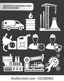 Industry and building icon set,clean vector