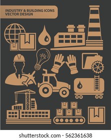 Industry and building icon set,clean vector