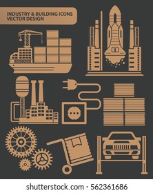 Industry and building icon set,clean vector