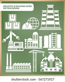 Industry and building icon set,clean vector