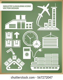 Industry and building icon set,clean vector