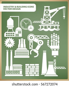 Industry and building icon set,clean vector