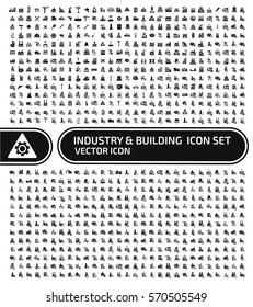 Industry and building icon set,clean vector