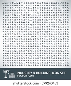 Industry and building icon set,clean vector