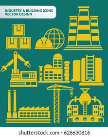 Industry and building icon set,clean vector