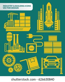 Industry and building icon set,clean vector