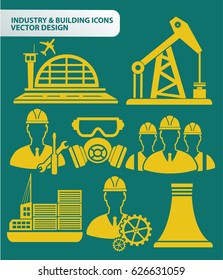 Industry and building icon set,clean vector