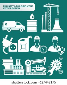 Industry and building icon set,clean vector