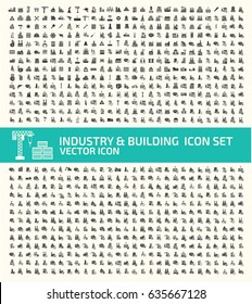 Industry and building icon set,clean vector