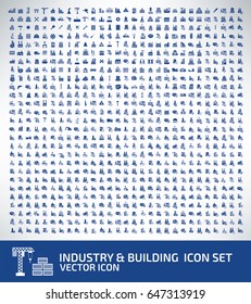 Industry and building icon set,clean vector