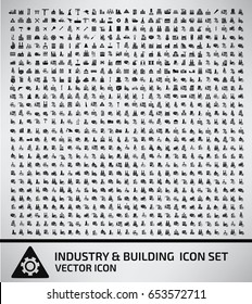 Industry and building icon set,clean vector