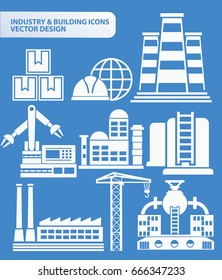 Industry and building icon set,clean vector