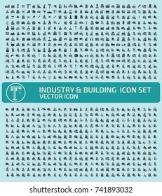 Industry and building icon set,vector
