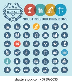 Industry and building,construction icon set design,clean vector
