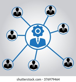 Industry business network, abstract conceptual illustration