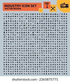 Industry And Cargo Vector Icon Set