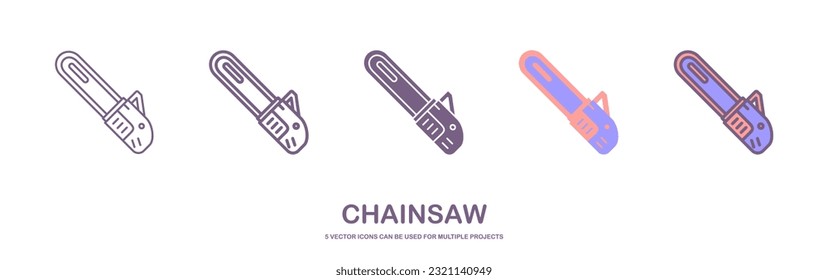 Industry chainsaw icon. Outline industry chainsaw vector icon for web design isolated on white background