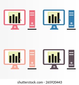 Industry chart icon - information technology vector