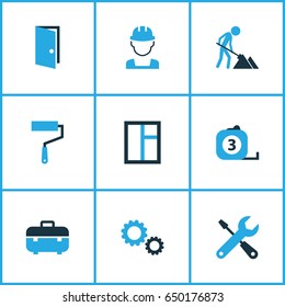 Industry Colorful Icons Set. Collection Of Screwdriver, Gear, Case And Other Elements. Also Includes Symbols Such As Screwdriver, Maintenance, Team.
