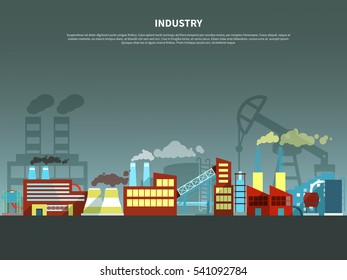 Industry concept with abstract isolated vector illustration