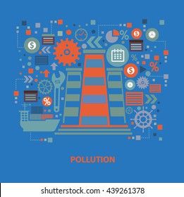 Industry concept design on blue background,vector