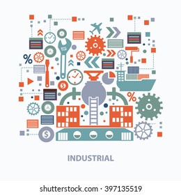 Industry concept design on clean background,vector