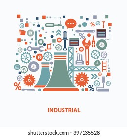 Industry concept design on clean background,vector