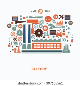 Industry concept design on clean background,vector