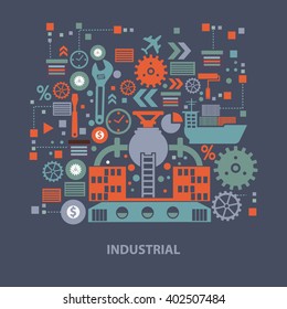 Industry concept design on clean background,vector