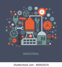 Industry concept design on clean background,vector 