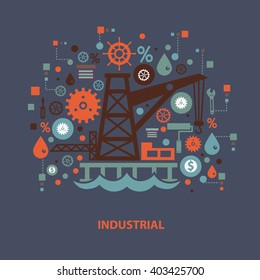 Industry concept design on clean background,vector