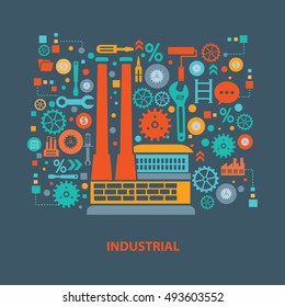 Industry concept design on clean background,clean vector