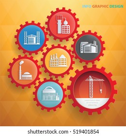 Industry concept design on clean background,vector