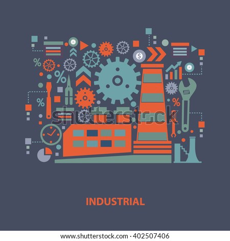 Industry concept design on clean background,vector
