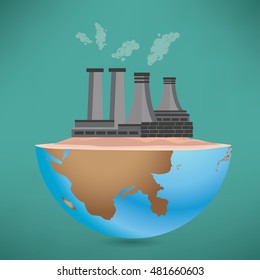 Industry concept design on green background,vector
