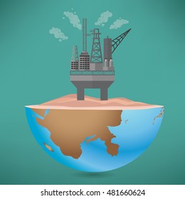 Industry concept design on green background,vector