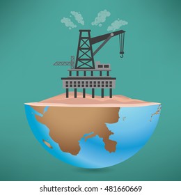 Industry concept design on green background,vector