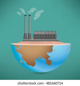 Industry concept design on green background,vector