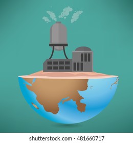 Industry concept design on green background,vector