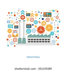 Industry concept design on white background,clean vector